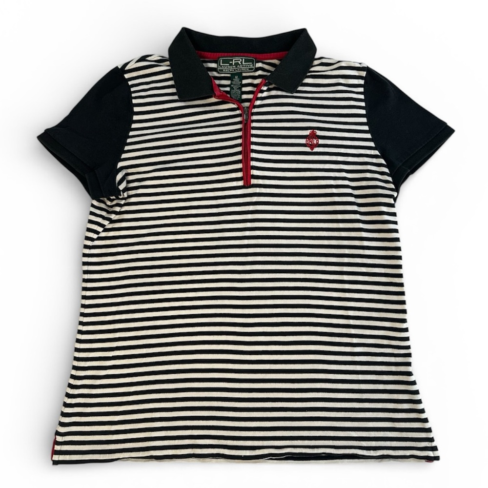 Vintage Women Lauren Active Ralph Lauren Striped Polo Top M